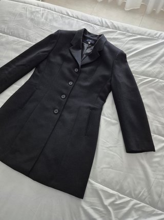 Abrigo Gabardina Negro Largo Dados
