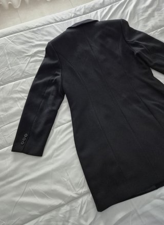 Abrigo Gabardina Negro Largo Dados