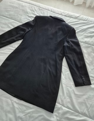 Abrigo Gabardina Negro Largo Dados