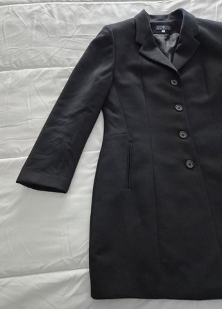 Abrigo Gabardina Negro Largo Dados