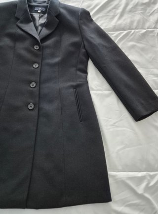 Abrigo Gabardina Negro Largo Dados