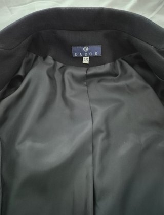 Abrigo Gabardina Negro Largo Dados