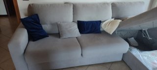 Divano letto penisola contenitore grigio