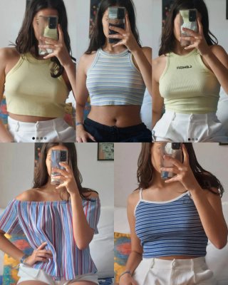 Lote 5 tops de tirantes