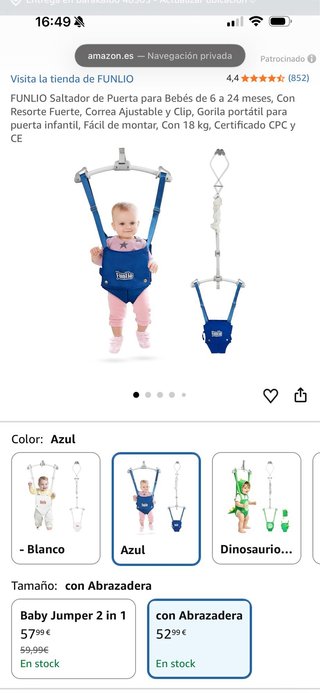 Columpio bebé Funlio azul