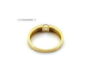 sortija oro 18k con piedra con circonita