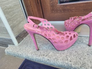 Scarpe con tacco rosa 12cm