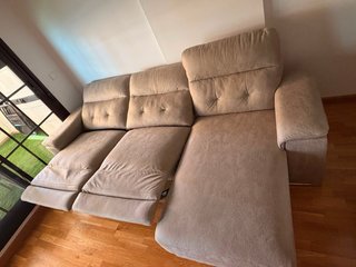 Sofá Chaise Longue Relax Eléctrico Beige