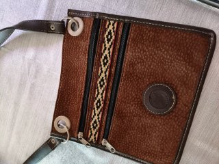 Bolso de hombro auténtico Argentina marrón