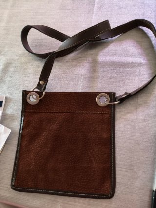 Bolso de hombro auténtico Argentina marrón