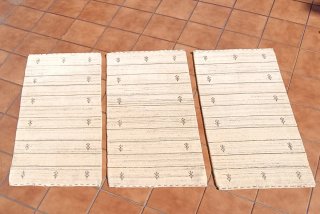 Set di 3 tappeti da camera da letto beige