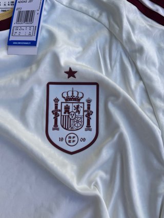 Camiseta Adidas España Talla XL Blanca Dorada