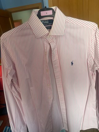 Polo Ralph Lauren Camisa Rayas Rosas Talla S