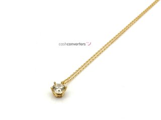 gargantilla oro 18k con piedra con circonita 21cm