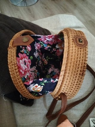 Bolso redondo tejido estilo bohemio