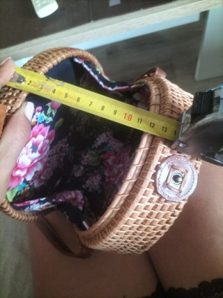 Bolso redondo tejido estilo bohemio