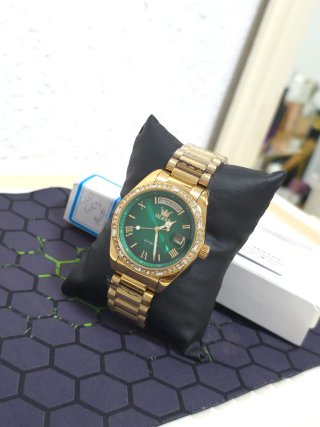 Reloj OLEVS Automático Dorado y Verde
