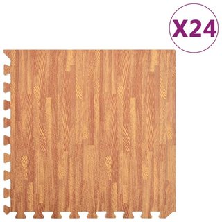 Tappetino a Incastro 24 pz 8,64 m² Venature Legno in