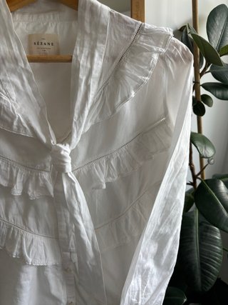 Blusa Sézane branca algodão tamanho 34