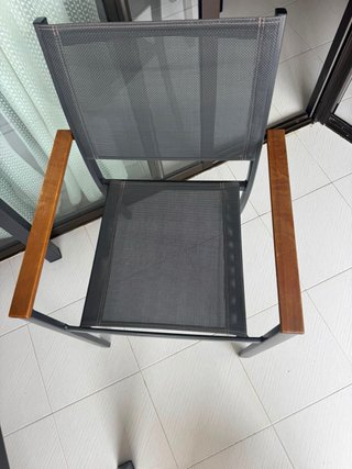 Mesa y 4 Sillas Terraza Madera y Metal