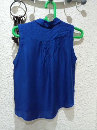 Camisa Mango sin mangas azul Talla XS
