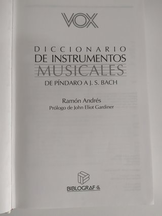 Libro Diccionario instrumentos musicales