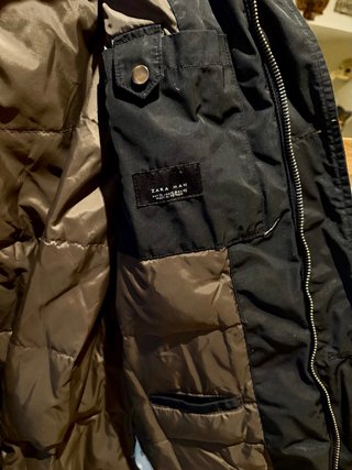 Chaqueta Zara Invierno Talla 42 Negra