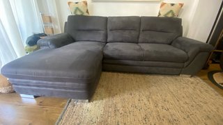 Sofá modular gris tela y yute