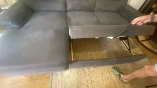 Sofá modular gris tela y yute
