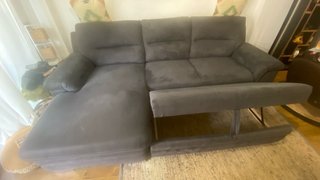 Sofá modular gris tela y yute