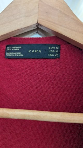 Chaqueta Zara punto roja manga corta Talla M