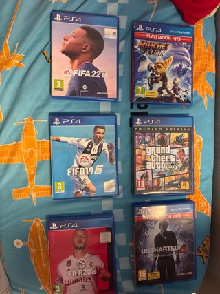 Lote 6 Juegos PS4: FIFA, GTA V, Uncharted 4
