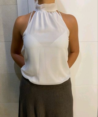 Blusa sin mangas color blanco. Talla XS.Vero Moda