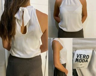 Blusa sin mangas color blanco. Talla XS.Vero Moda