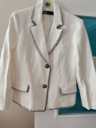 Chaqueta Zara Blanca Mujer Talla L