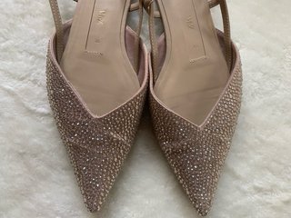 Sandalias Zara Brillantes Beige Talla 38