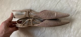 Sandalias Zara Brillantes Beige Talla 38
