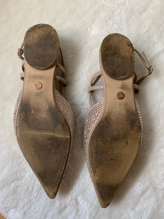 Sandalias Zara Brillantes Beige Talla 38