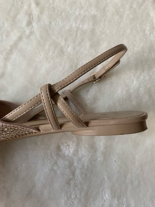 Sandalias Zara Brillantes Beige Talla 38