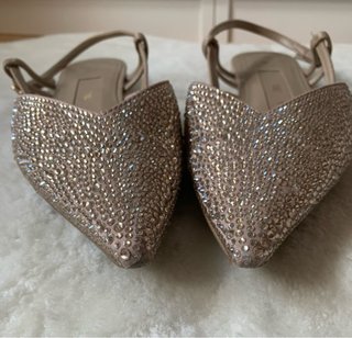 Sandalias Zara Brillantes Beige Talla 38