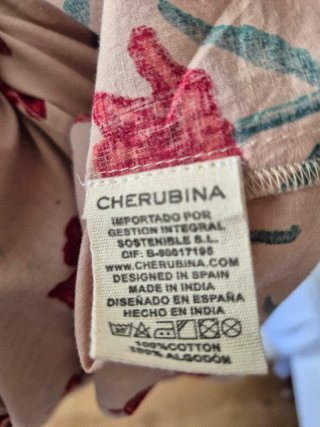 Blusa Cherubina Talla XL Flores Rosas