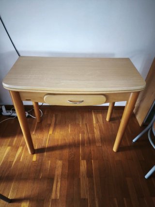 Mesa de cocina con 3 sillas 90x45/ ampliable a 90x