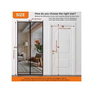 Diker Zanzariera Magnetica per Porta 90x220cm