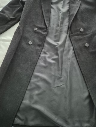 Abrigo Gabardina Negro Lana