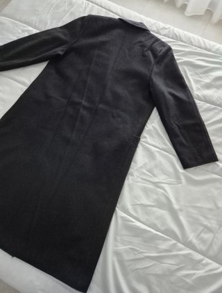 Abrigo Gabardina Negro Lana