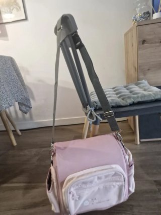 Bolso trona  bebé rosa con estampado