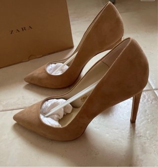 Zapatos tacón stiletto Zara ante arena
