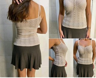Top ganchillo beige. Perfecto estado. Talla S.