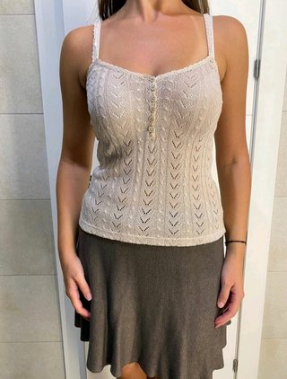 Top ganchillo beige. Perfecto estado. Talla S.