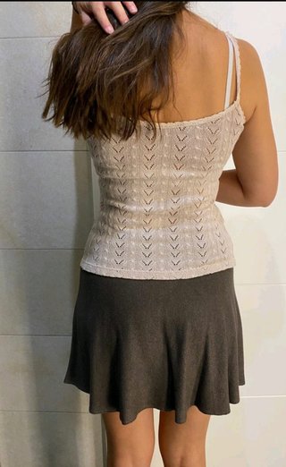 Top ganchillo beige. Perfecto estado. Talla S.